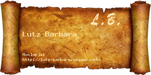 Lutz Barbara névjegykártya